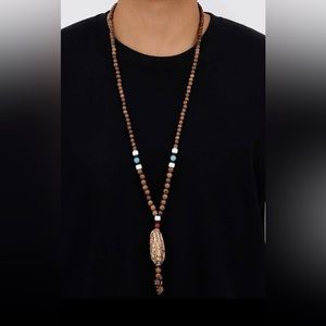 Beaded wood necklace